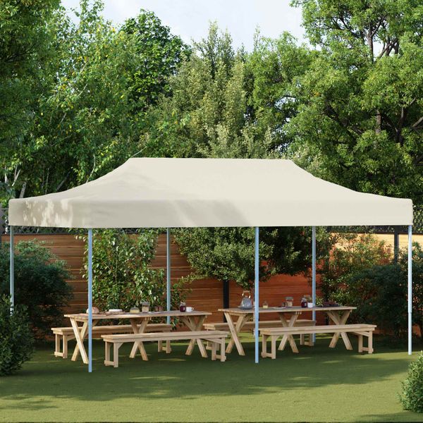 vidaXL Párty stan Krémová 291 x 580 x 315 cm Oxfordská látka