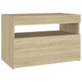 vidaXL Nočný stolík a LED svetlá 2 ks dub sonoma 60x35x40 cm