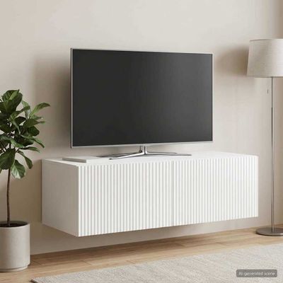 vidaXL Nástenná TV skrinka 98 x 41 x 30 cm Biela s vysokým leskom