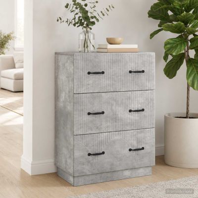 vidaXL Zásuvkový kabinet Betónovo sivá 66 x 34,5 x 87 cm