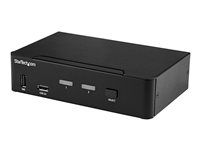 Startech 2 Port DisplayPort KVM Switch, 4K 60Hz, Single Display, Dual Port UHD DP 1.2 USB KVM Switch with Integrated USB 3.0 Hub and Audio, Dell, HP, Apple, Lenovo, TAA Compliant - Keyboard/Video/Mouse Switch (SV231DPU34K) - Prepínač KVM / audio / USB - 2 x KVM / zvuk / USB - desktop - kompatibilný s TAA