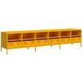 vidaXL TV skrinka horčicovožltá 202x39x43,5 cm oceľ valcovaná studena