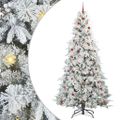 vidaXL Umelý Sklápací Vianočný Stromček Biela 240 cm PE a PVC