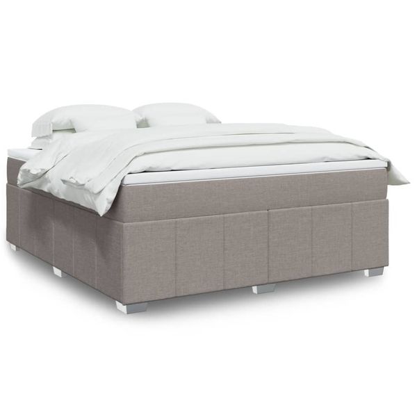 vidaXL Posteľný rám boxspring s matracom sivohned 180x200 cm látka