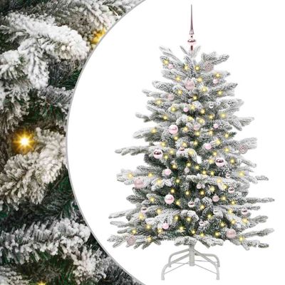vidaXL Umelý Sklápací Vianočný Stromček Biela 150 cm PE a PVC