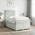 vidaXL Posteľ boxspring s matracom Svetlosivá 120 x 200 cm Zamat