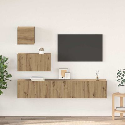 vidaXL Zostava TV skriniek 4 pcs Remeselný dub Kompozitné drevo