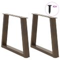 vidaXL Nohy konferenčného stolíka v tvare V, 2 ks, prírodná oceľ, 60 x (42-43,3) cm, oceľ