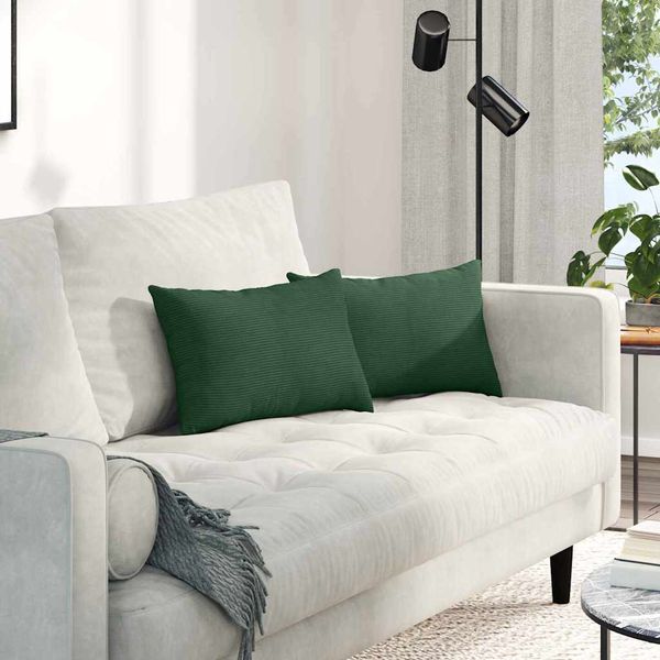 vidaXL Vankúše na pohovku 2 pcs Tmavozelená 50 x 30 cm