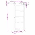 vidaXL Posuvné dvere 93 x 211 cm Masívne borovicové drevo a sklo