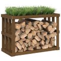 vidaXL Vonkajší držiak na polená medový 108x52x74 cm masívna borovica