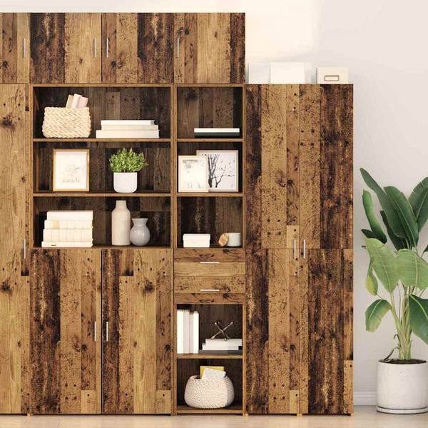 vidaXL Highboard Staré drevo 40 x 42,5 x 185 cm Kompozitné drevo