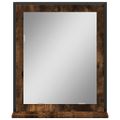 vidaXL Kúpeľňové zrkadlo s policou dymový dub 50x12x60cm kompoz. drevo