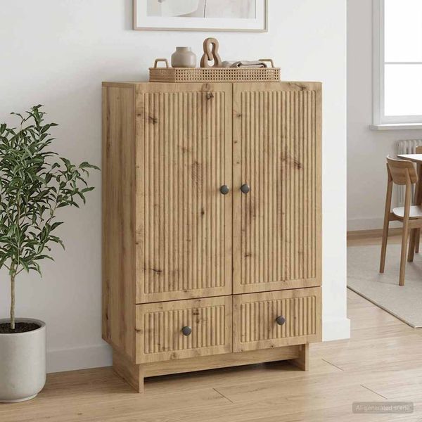 vidaXL Servírovacia skriňa Remeselný Dub 66 x 34,5 x 95 cm