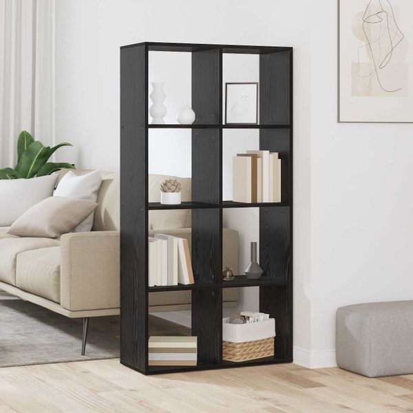vidaXL Knižnica Čierny dub 69,5 x 29 x 137,5 cm Kompozitné drevo