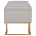 vidaXL Lavica s úložným priestorom 105 cm, sivá, zamat