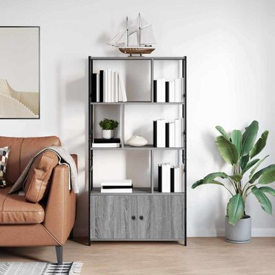 vidaXL Regál na knihy Sivý dub sonoma 80 x 30 x 155,5 cm