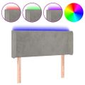vidaXL Čelo postele s LED bledosivé 103x16x78/88 cm zamat