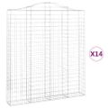 vidaXL Oblúkové gabionové koše 14 ks 200x30x220/240cm pozinkov. železo