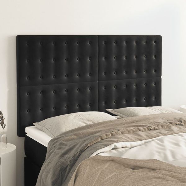 vidaXL Čelo postele čierne 144x5x118/128 cm zamatové