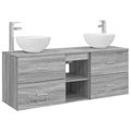 vidaXL Set kabinetov do kúpeľne 3 ks Sivý Sonoma 49,5 x 35 x 63 cm