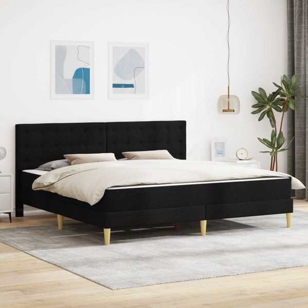vidaXL Rám postele s matracom Čierny 180 x 200 cm látka