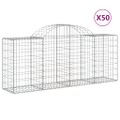 vidaXL Oblúkové gabionové koše 50 ks 200x50x80/100 cm pozink. železo