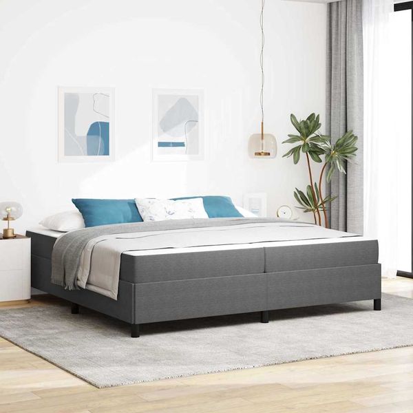 vidaXL Rám postele s matracmi Svetlosivá 200 x 200 cm látka
