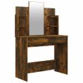 vidaXL Toaletný stolík so zrkadlom dymový dub 96x40x142 cm