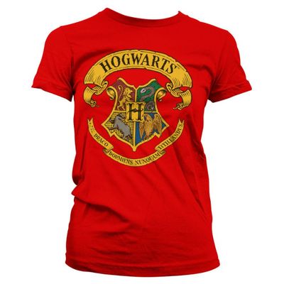 Dámske tričko Harry Potter - Bradavický erb, červené