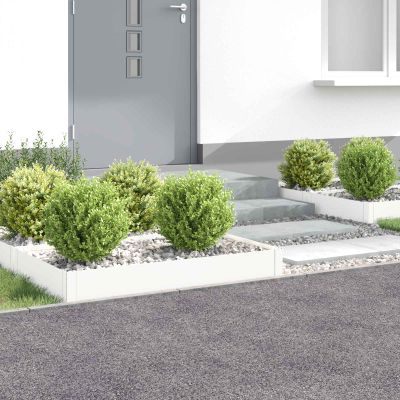 vidaXL Obrubník trávnika 4 ks 100 x 60 x 20 cm Oceľ Biela
