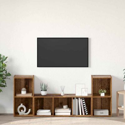 vidaXL Zostava TV skriniek Nástenný 3 pcs Hnedá Kompozitné drevo
