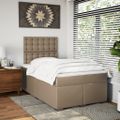 vidaXL Boxspring posteľ s matracom kapučínová 120x200 cm umelá koža