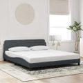 vidaXL Rám postele Dover tmavosivý 183x213 cm zamat