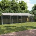 vidaXL Klietka pre psa s strechou Strieborná 800 x 200 x 256 cm