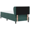 vidaXL Posteľ s pružinovým rámom Tmavozelená 80 x 200 cm Zamat