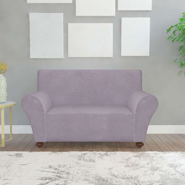 131086 vidaXL Stretch Couch Slipcover Grey Polyester Jersey