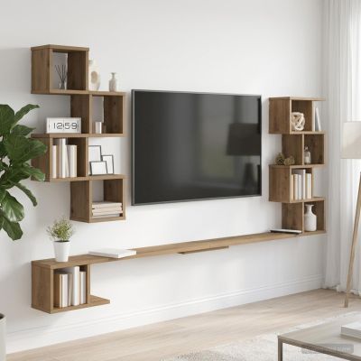 vidaXL Nástenná polica na TV Dub artisan 200 x 15 x 94 cm