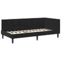 vidaXL Rohový rám postele s čelnou doskou Čierna 80 cm x 200 cm Zamat