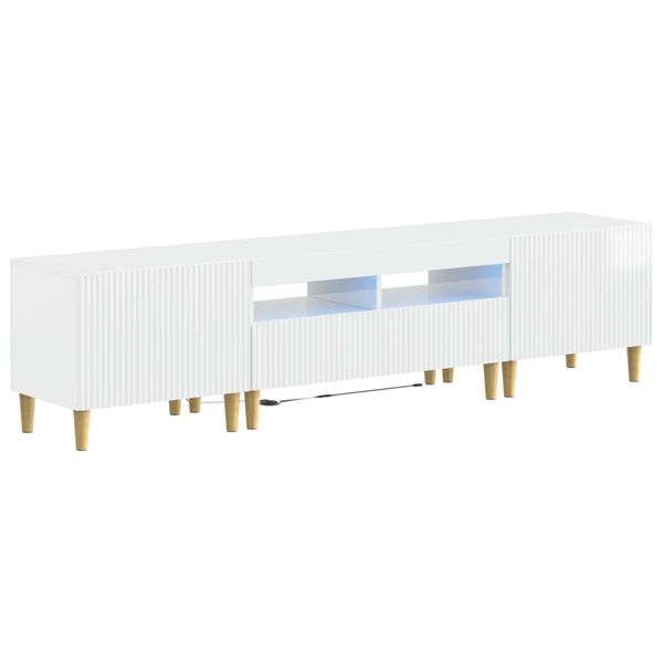 vidaXL 5-dielny LED TV kabinet Biela s vysokým leskom Kompozitné drevo