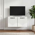 vidaXL Nástenná TV skrinka Biela 59,5 x 31 x 30 cm Kompozitné drevo