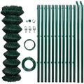 vidaXL Drôtené pletivo+stĺpiky, oceľ 1,5x25 m, zelené