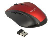 Myš - ergonomická - pre pravákov - optická - 5 tlačidiel - bezdrátová - 2.4 GHz - bezdrátový prijímač USB - čierna/červená - maloobchod