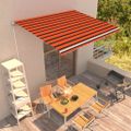 vidaXL Ručná zaťahovacia markíza 400x300 cm oranžová a krémová