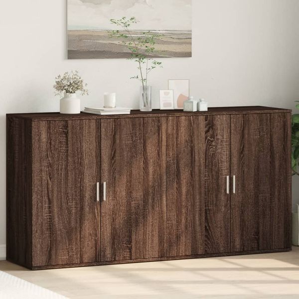 vidaXL Komody 2 ks hnedý dub 79x38x80 cm kompozitné drevo