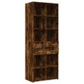 vidaXL Vysoká skrinka dymový dub 70x42,5x185 cm kompozitné drevo