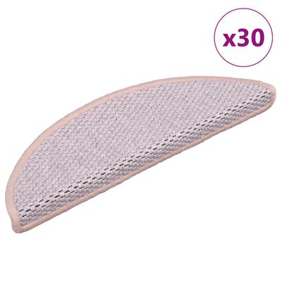 vidaXL Samolepiace nášľapy vzhľad sisalu 30 ks 56x17x3 cm ružová