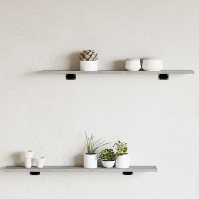 vidaXL Prídavné police 8 ks, betónovo sivé 80x10x1,5 cm, drevotrieska