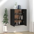 vidaXL Závesná skrinka čierna 69,5x34x90 cm spracované drevo