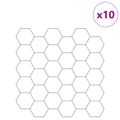 vidaXL Hexagónová dlažba 10 ks Biela šedá 30 x 30 cm Polyuretán a PET
